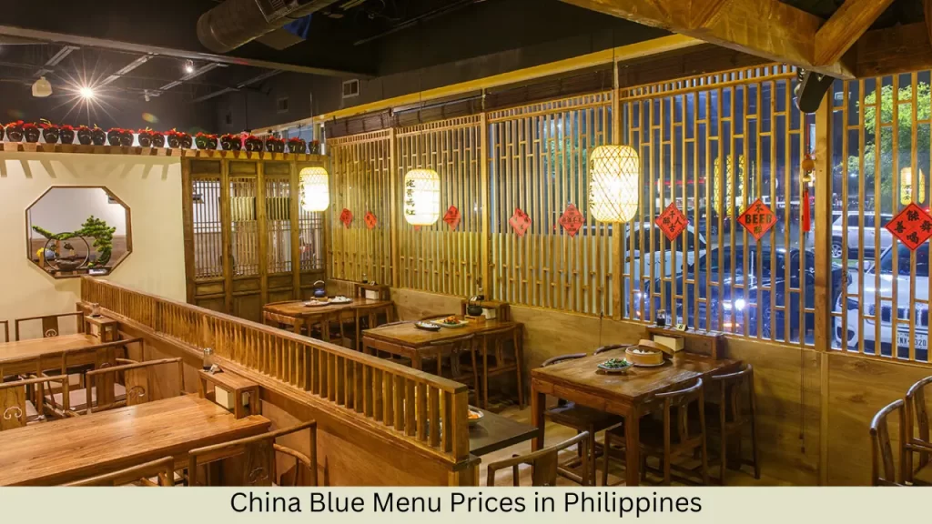 China Blue Menu Prices